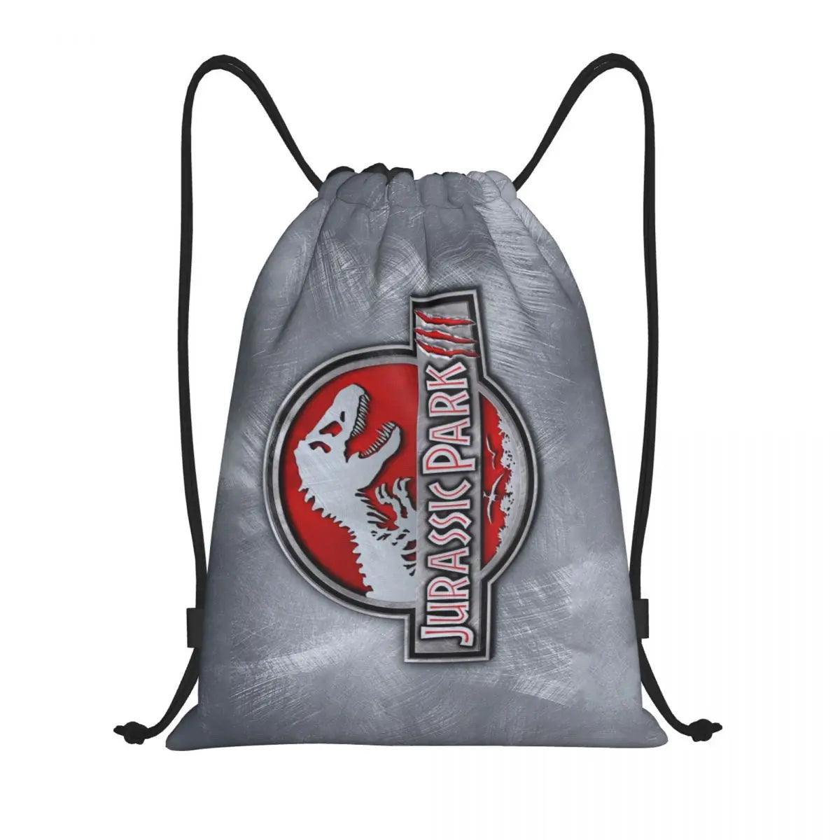 Dinosaur World Jurassics Parks Drawstring Backpack Sports Gym Bag for Men Women Shopping Sackpack - Lizard Vigilante