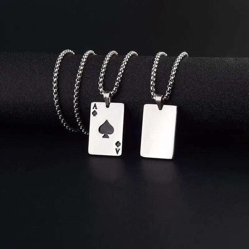 Ace of Spades Necklace Set - Premium necklace from Lizard Vigilante - Just $19.99! Shop now at Lizard Vigilante