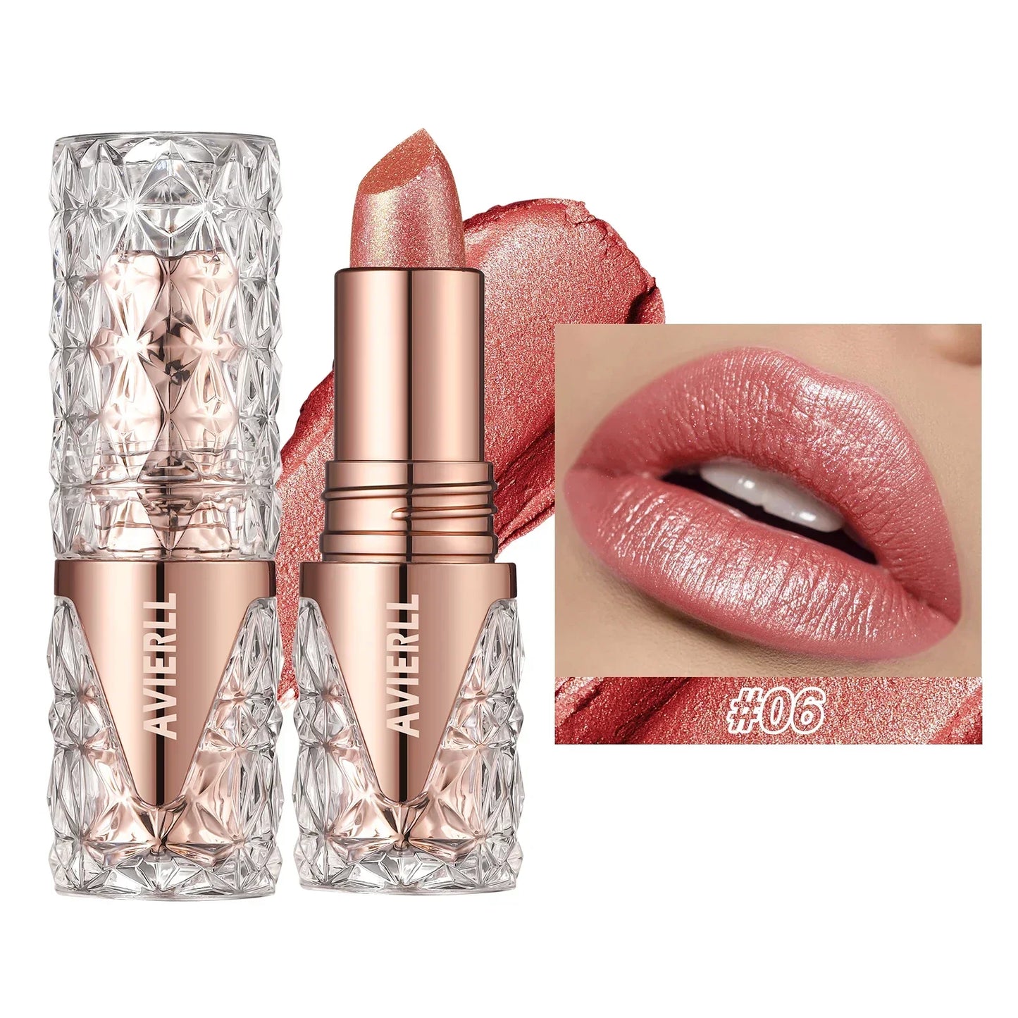 Fine Glitter lipstick, Quicksand Gold Lipstick, Moisturizing Silky Mermaid Girl Pink, Long-Lasting Waterproof Grapefruit Orange