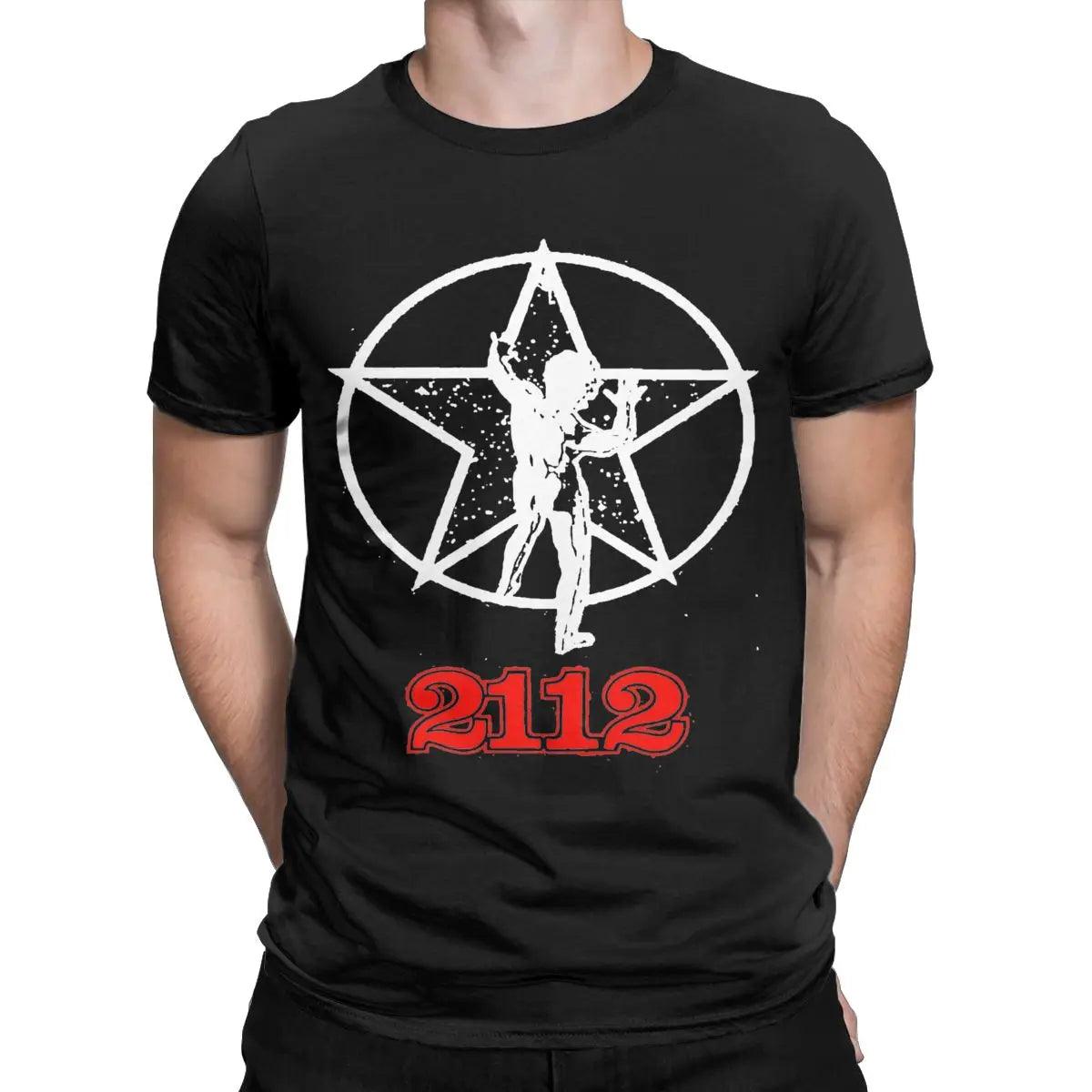 RUSH 2112 Men's Progressive Metal Rock Band T Shirt 100% Cotton Clothing Cool Short Sleeve Crew Neck Tees Summer Priests of Syrinx T-Shirts - Premium T-Shirt from Lizard Vigilante - Just $22.99! Shop now at Lizard Vigilante