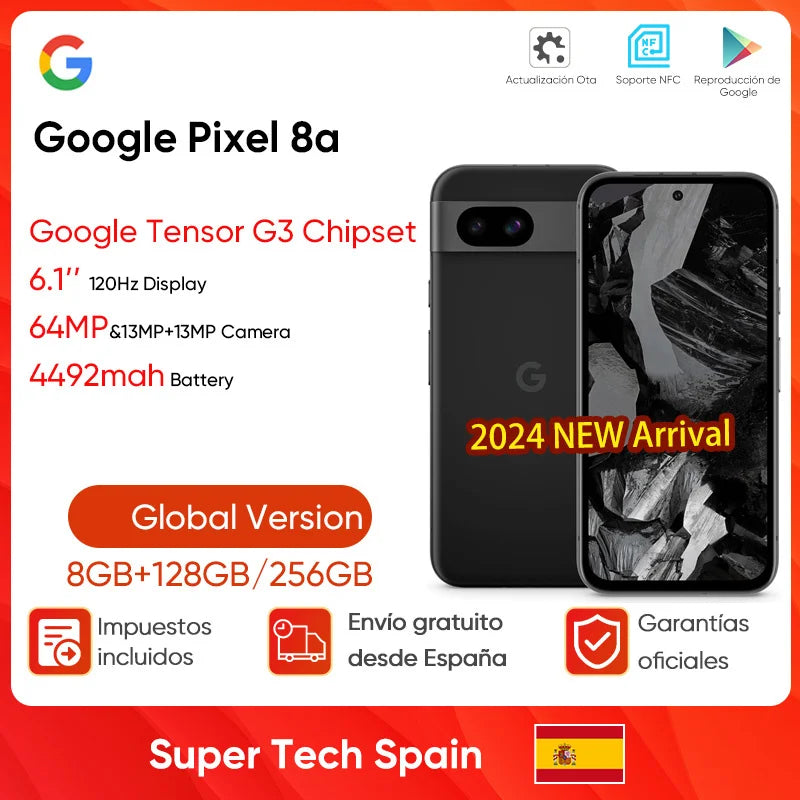 2024 New Google Pixel 8a – 6.1'' 120Hz LTPO OLED Display, Google Tensor G3, 64MP AI Camera, 4492mAh Battery, 5G Smartphone (US Version) - Premium mobile phone from Lizard Vigilante - Just $880.99! Shop now at Lizard Vigilante