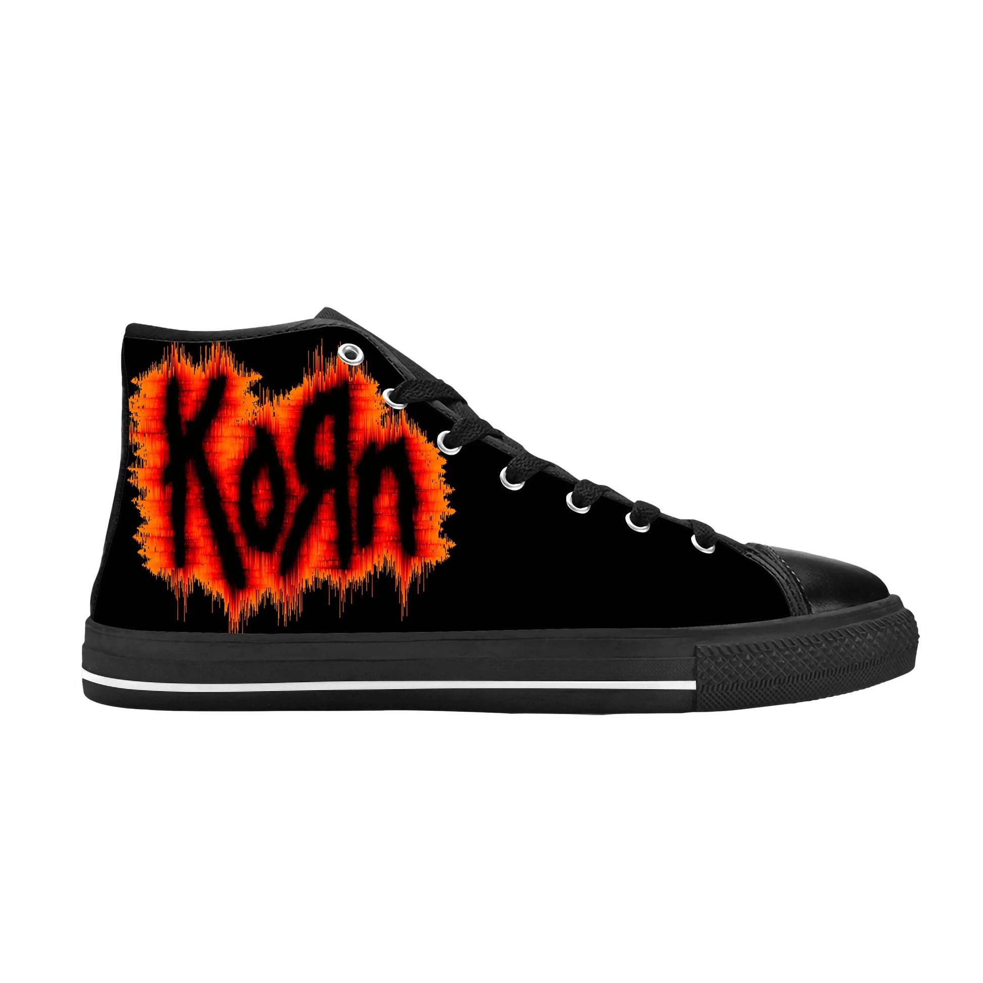 Korn 3D Print High Top Sneakers – Metal Rock Band Canvas Shoes for Men & Women | Comfortable, Breathable, and Stylish - Premium shoes from Lizard Vigilante - Just $48.88! Shop now at Lizard Vigilante