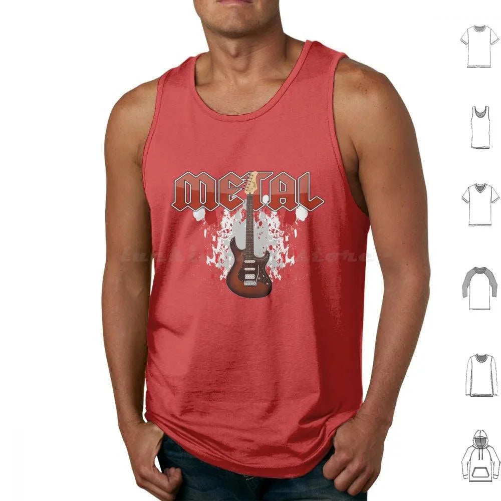 Metal Music Print Cotton Tank Top Rock Graphic Design - Premium tank top from Lizard Vigilante - Just $23.88! Shop now at Lizard Vigilante