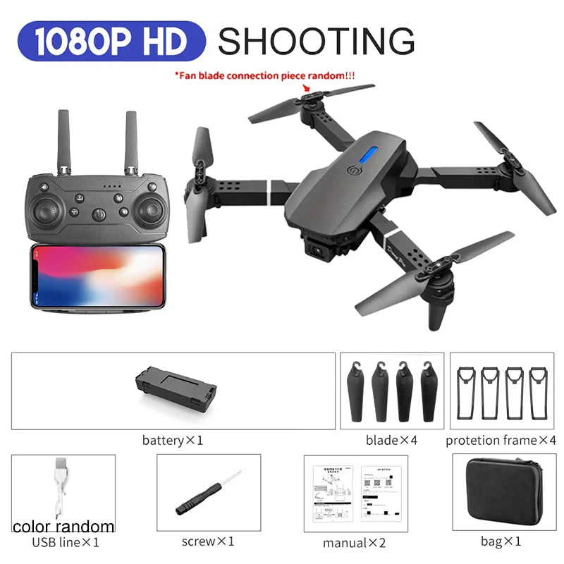 2024 E88Pro 4K HD RC Drone – Foldable Quadcopter with 1080P Wide-Angle Dual Camera, WIFI FPV, Altitude Hold, Trajectory Flight, Gift for Kids & Adults - Premium drones from dsers - Just $38.88! Shop now at Lizard Vigilante