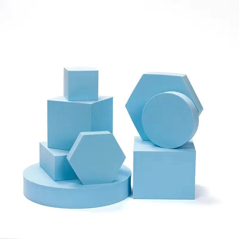 8pcs Hard Foam Shapes Makeup Tools Studio Shooting Props Geometric Cube Cosmetics For Lipstick Craft Photography Props