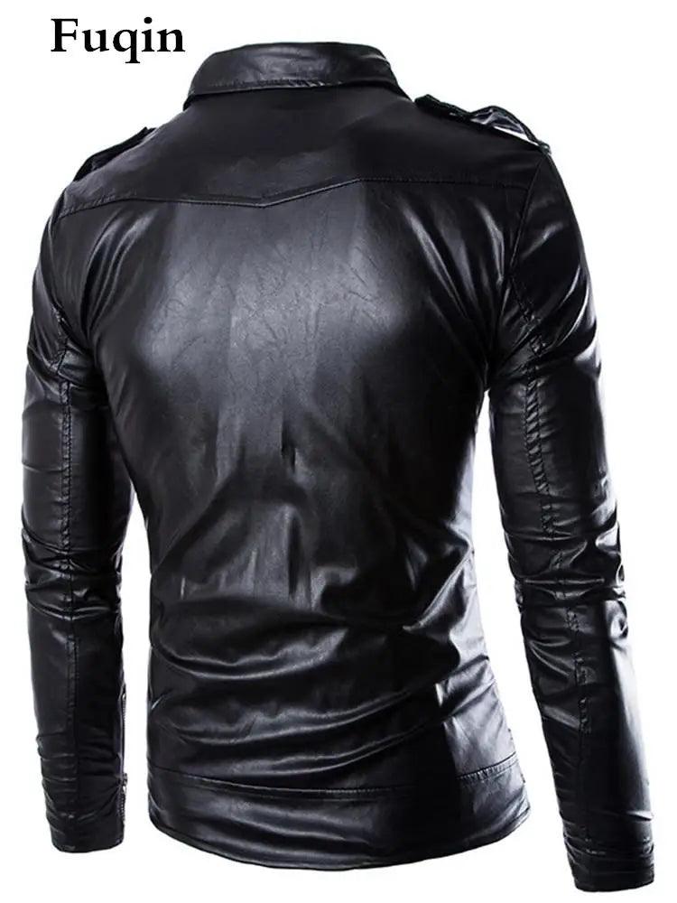 Real Leather Jacket For Men Rock Street Zipper Belt Coat Motorcycle Warm Fall  Jackets British Fashion Man PU Leather Clothing - Premium leather jacket from Lizard Vigilante - Just $64.99! Shop now at Lizard Vigilante