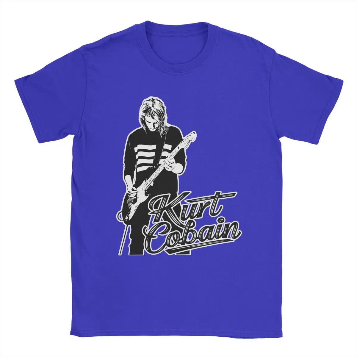 Kurt Cobain Guitar T-Shirt Men Rock-Nirvana Vintage Pure Cotton Tee Shirt Crewneck Short Sleeve T Shirt Gift Idea Tops - Premium tshirt from Lizard Vigilante - Just $20.99! Shop now at Lizard Vigilante