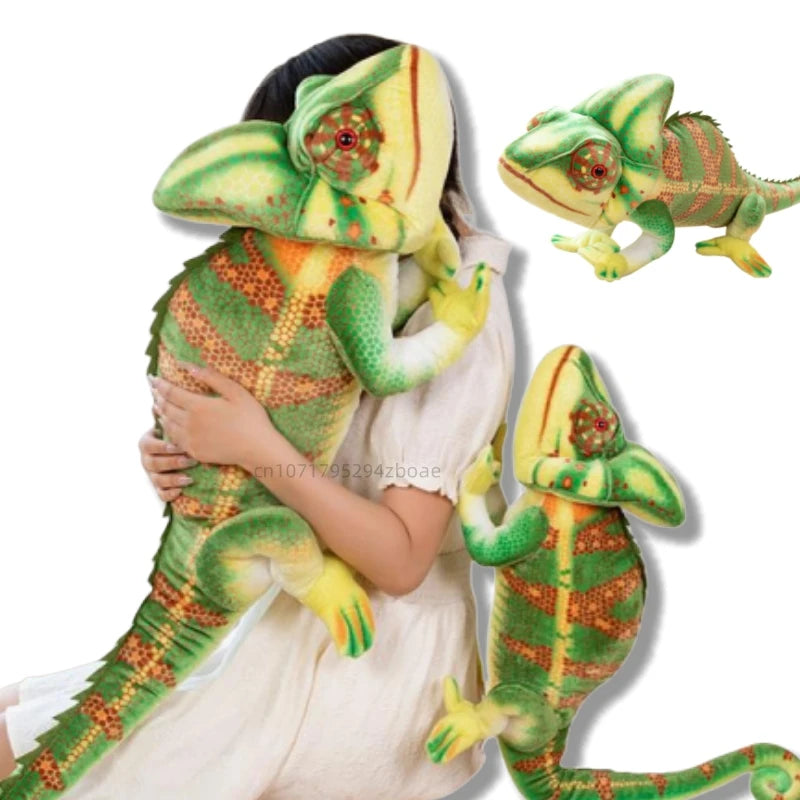 80/110cm Lifelike Giant Reptile Lizard Chameleon Plush Doll Pillow Green Pattern Insect Plush Toy Home Decor Gift For Boys - Premium stuffed animal from Lizard Vigilante - Just $35.99! Shop now at Lizard Vigilante