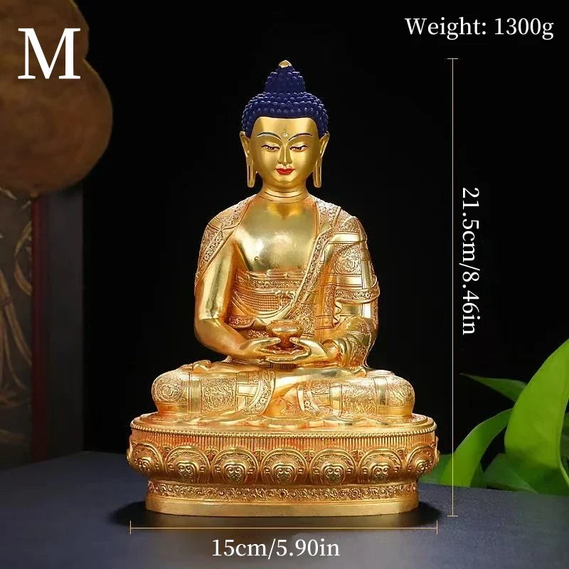 Amitabha Buddha Statue Buddhist Item,Backlight Brass Exquisite Nepal Tantric Altars Home Decorative Amitabha Buddha Figurine