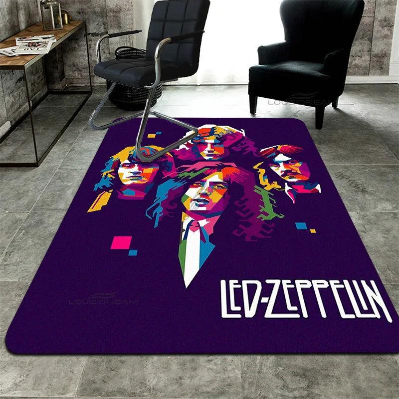 LED Zep Patterns Decorative Carpet Bedroom Floor Pad Classic Rock Band Rug Living Room Cushion Door Pad - Lizard Vigilante