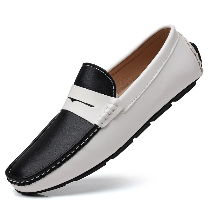 Men’s Italian Genuine Leather Loafers – Luxury Breathable Slip-On Moccasins, Casual & Formal Comfortable Driving Shoes - Premium loaferr from Lizard Vigilante - Just $36.99! Shop now at Lizard Vigilante