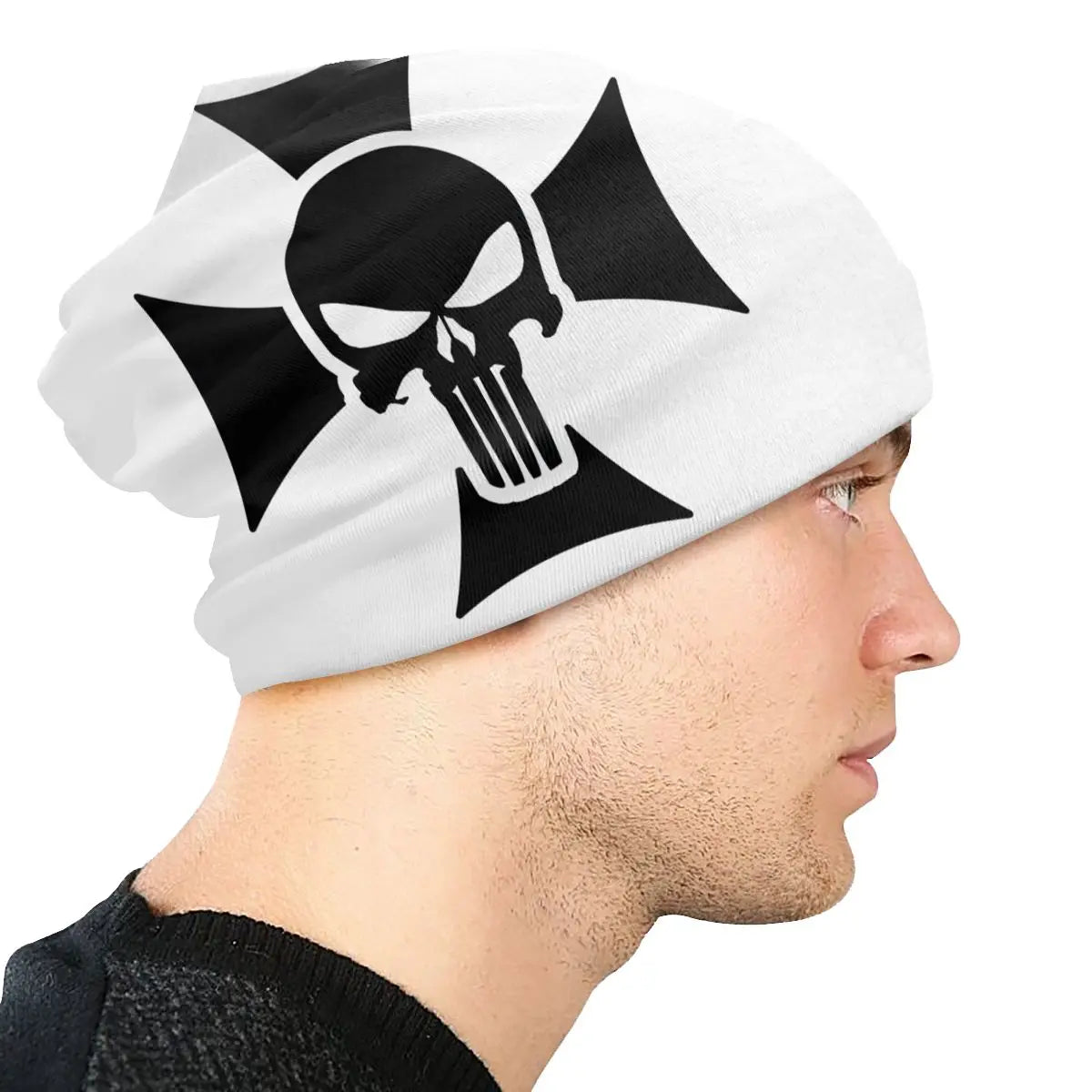 Skull Skeleton Punisher Art Beanie Bonnet Knit Hat Men Women Unisex Adult Heavy Metal Rock Music Winter Skullies Beanies Cap - Lizard Vigilante