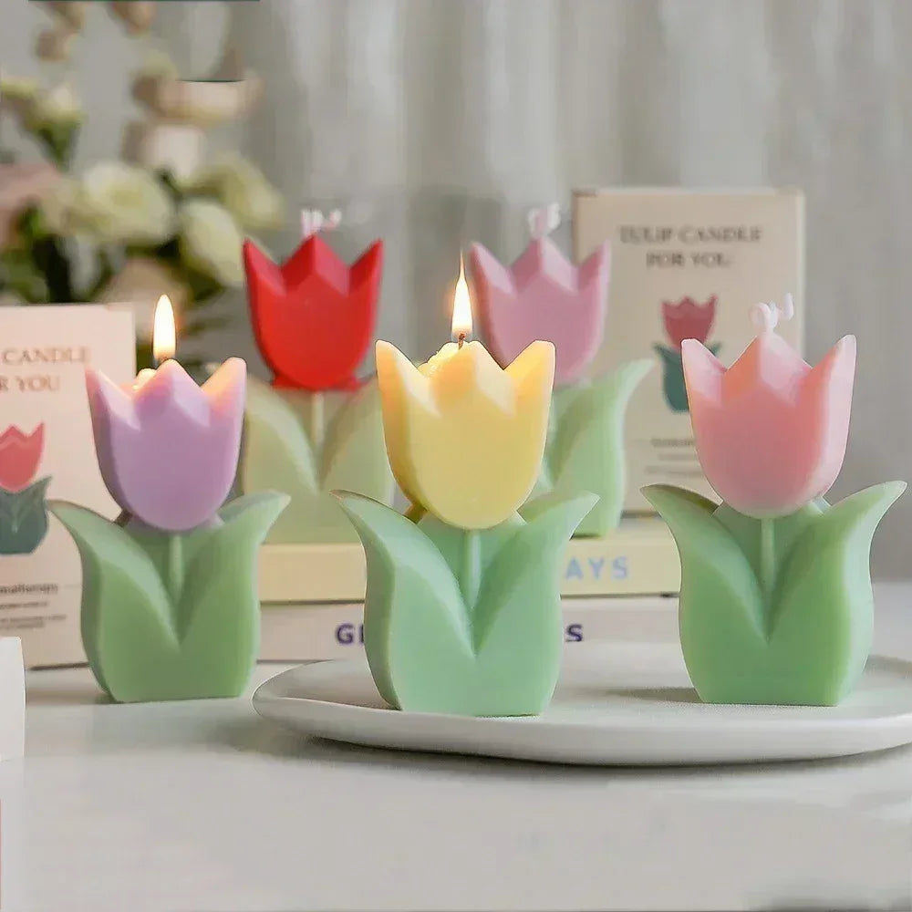 Exquisite Tulip-Fragrance Candles: Ideal Wedding Keepsakes, Luxurious Home Ambiance & Heartfelt Birthday Presents for Women