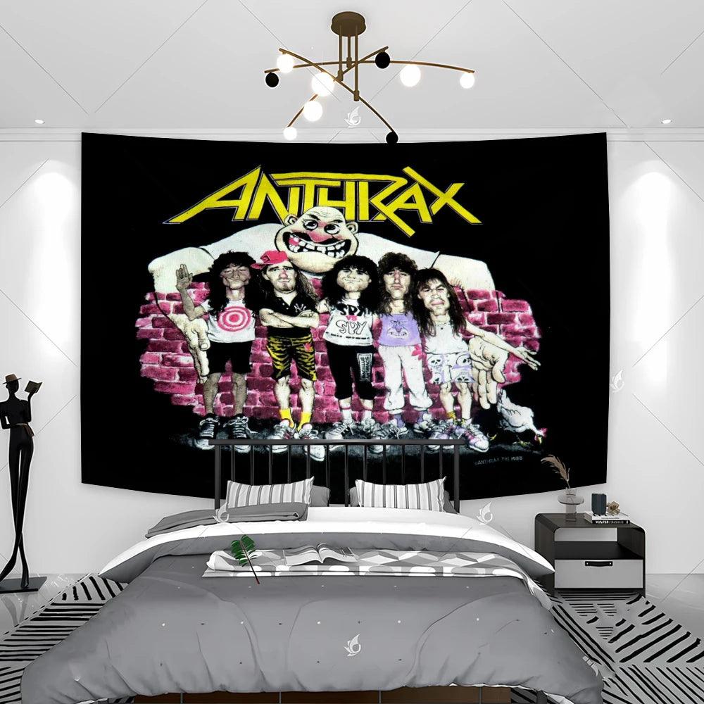 Anthrax Band Tapestry Banner Flag Polyester Digital Printing Music Memorabilia Banner For Decor Birthday Gift - Lizard Vigilante