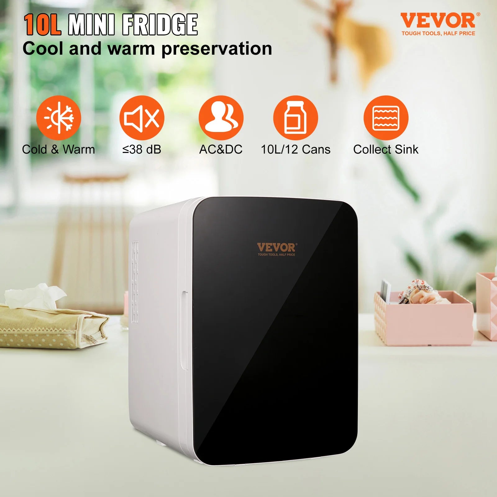 VEVOR 10L Car Refrigerator Mini Portable Skincare Fridge Cooling Freezer Food Drink Storage Box Container for Home Car Bar Use - Premium  from Lizard Vigilante - Just $128.99! Shop now at Lizard Vigilante