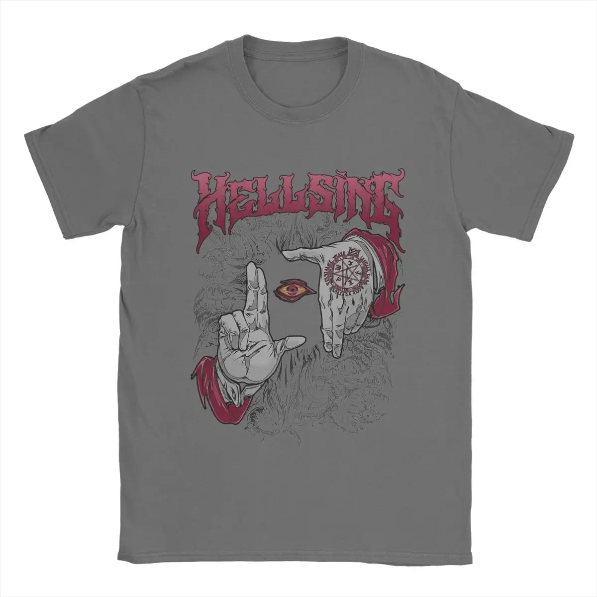 Hellsing Dark Gothic Men's T Shirts Anime Novelty Tees Short Sleeve Crew Neck T-Shirt 100% Cotton Graphic Clothes - Premium  from Lizard Vigilante - Just $19.99! Shop now at Lizard Vigilante