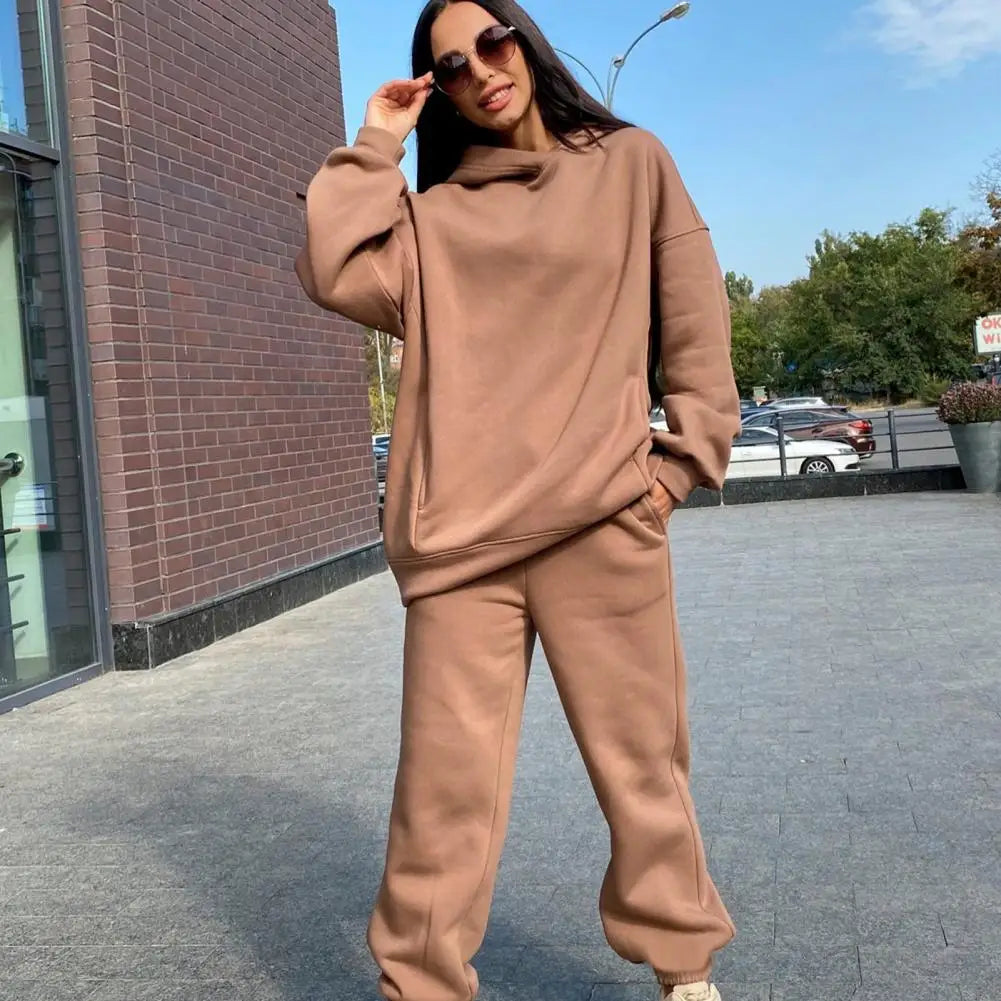 Women's Two-Piece Tracksuit Set – Hooded Sweatshirt & Sweatpants for Spring and Autumn - Premium hoodie set from Lizard Vigilante - Just $28.88! Shop now at Lizard Vigilante