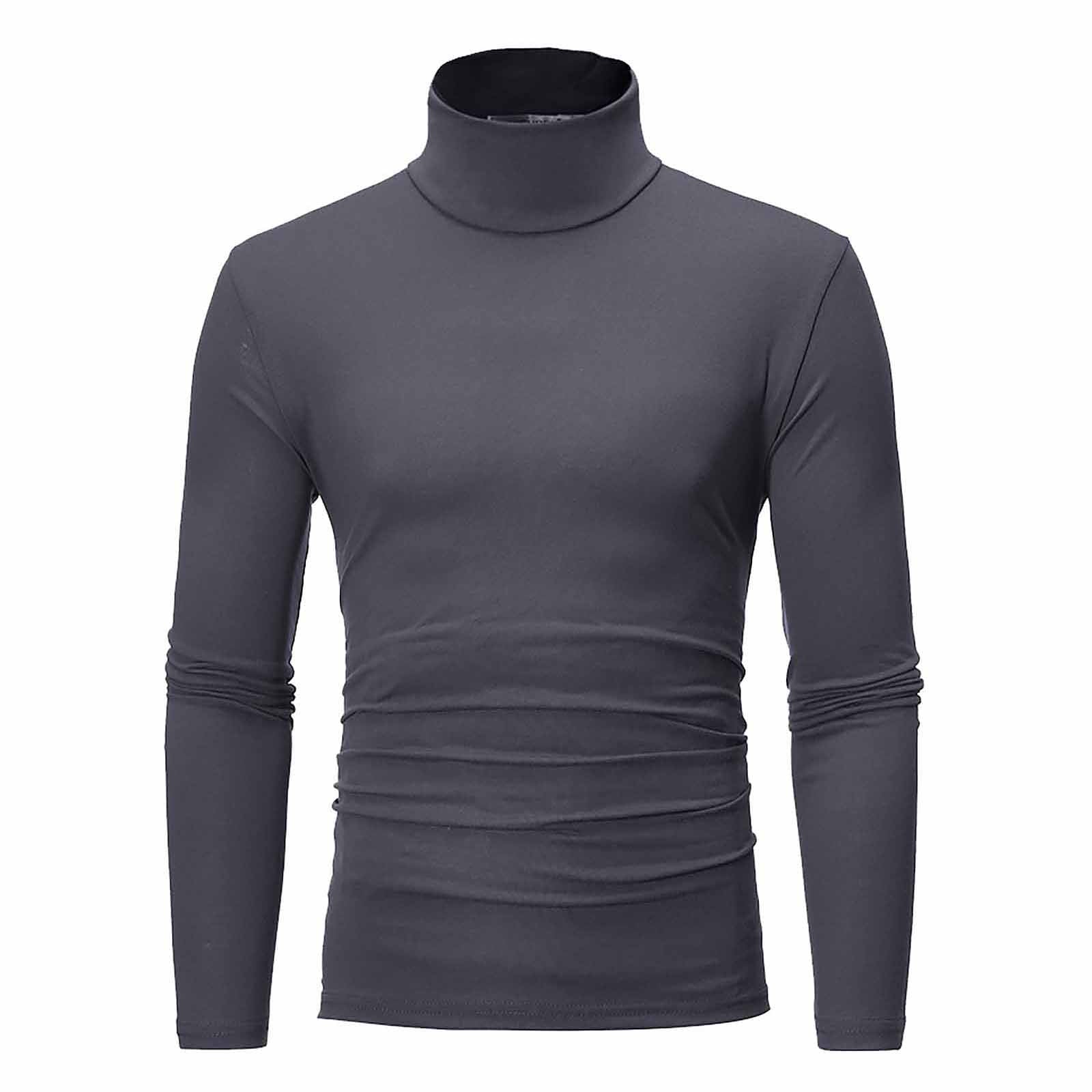 Men's Thermal Long Sleeve Turtleneck T-Shirt – Casual Slim Fit Pullover Top for Autumn and Winter - Premium turtleneck from Lizard Vigilante - Just $32.88! Shop now at Lizard Vigilante