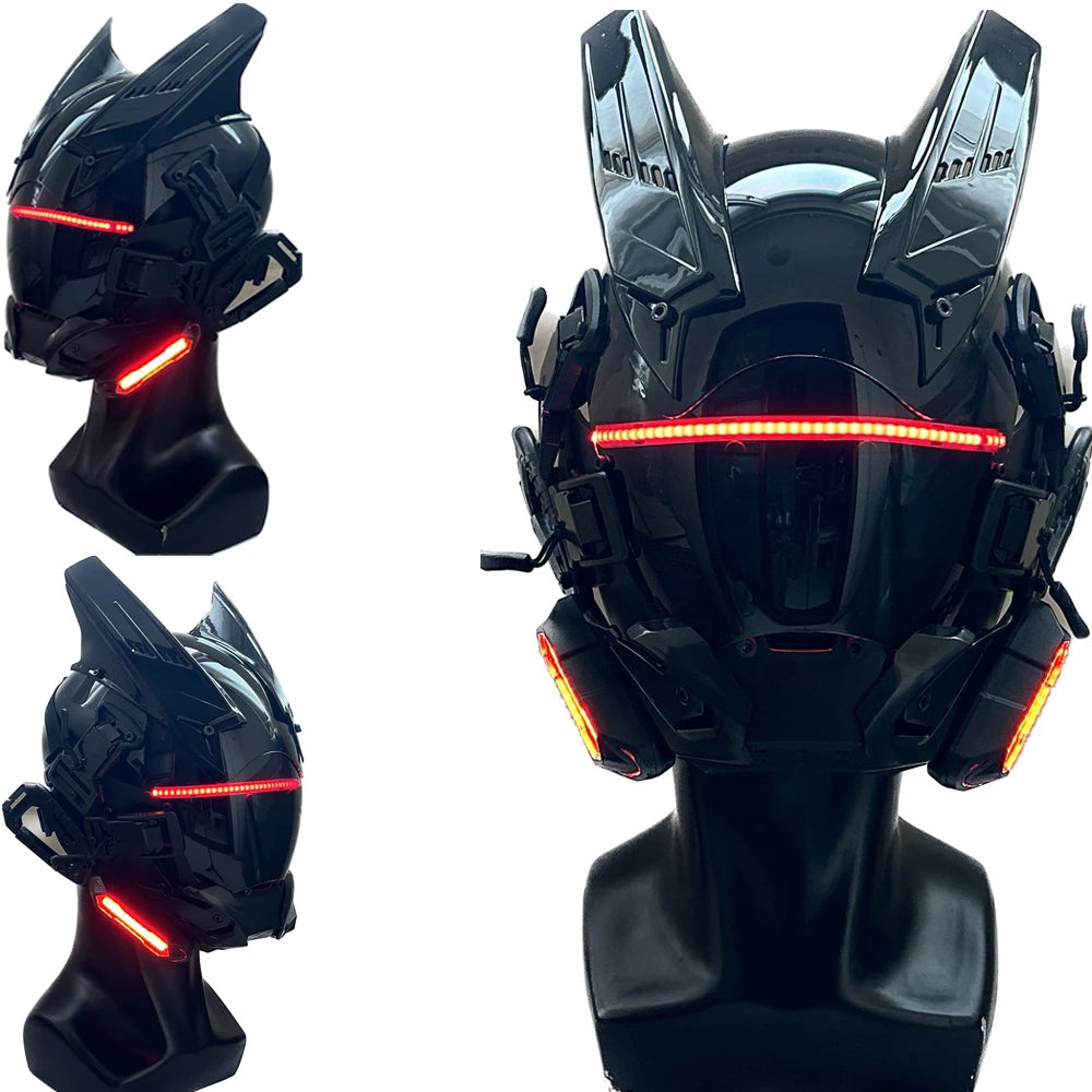 Cyberpunk Mask Cosplay  Futuristic Cool Technology Led Helmet For Dj Music Festivals/Stage Performances/Photography Props - Premium  from Lizard Vigilante - Just $119.99! Shop now at Lizard Vigilante