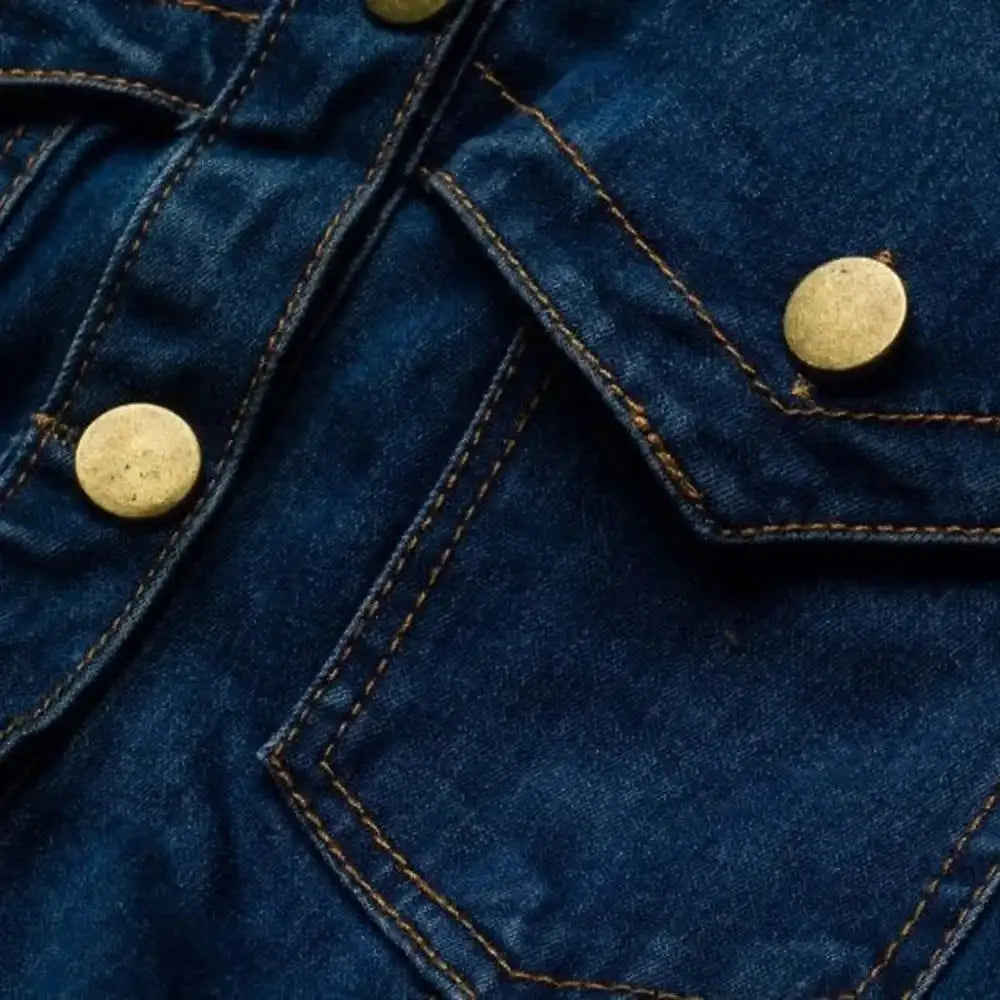 Vintage Button Up Jeans Dress Women Blue Lapel Denim Vestidos Winter Office Slim Long Sleeve Mid-Cuff Denim with Belt Long Dress