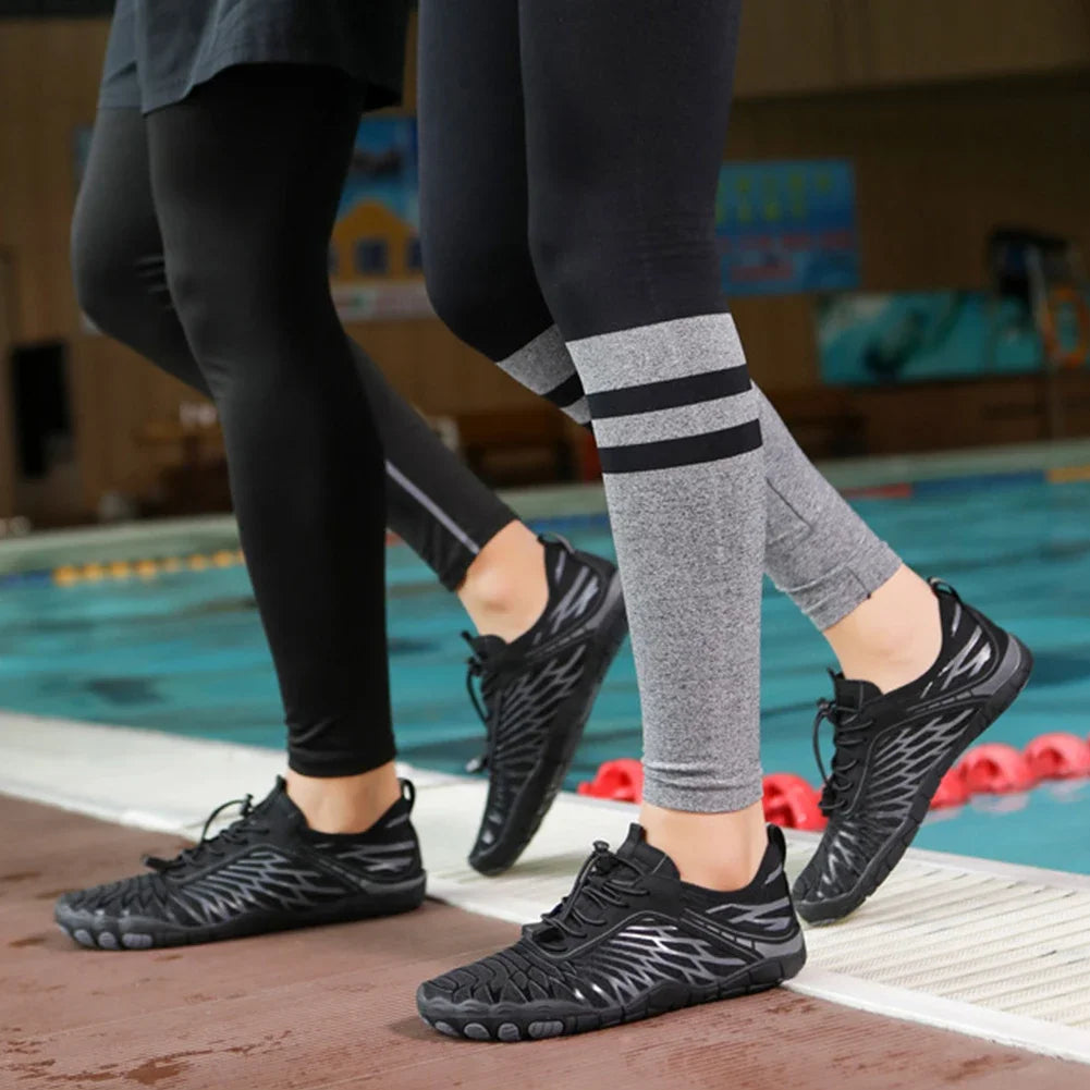 Swim Shoes Biking Aqua Shoes – Breathable Lace-Up Diving Sneakers for Men & Unisex - Premium swim shoes from Lizard Vigilante - Just $38.88! Shop now at Lizard Vigilante