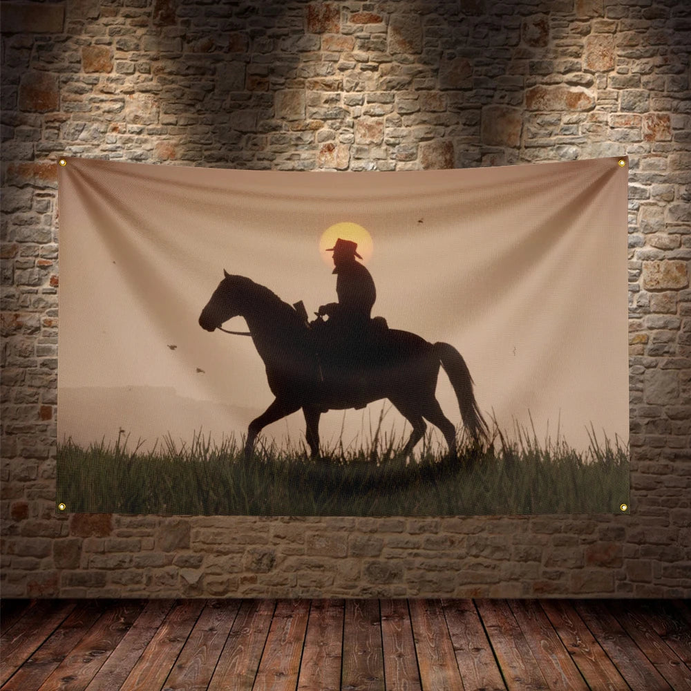 3X5Ft Red Dead Redemption 2 Cowboy Flag – US West RDR2 Polyester Printed Banner for Home & Office Decor - Premium banner from Lizard Vigilante - Just $16.99! Shop now at Lizard Vigilante