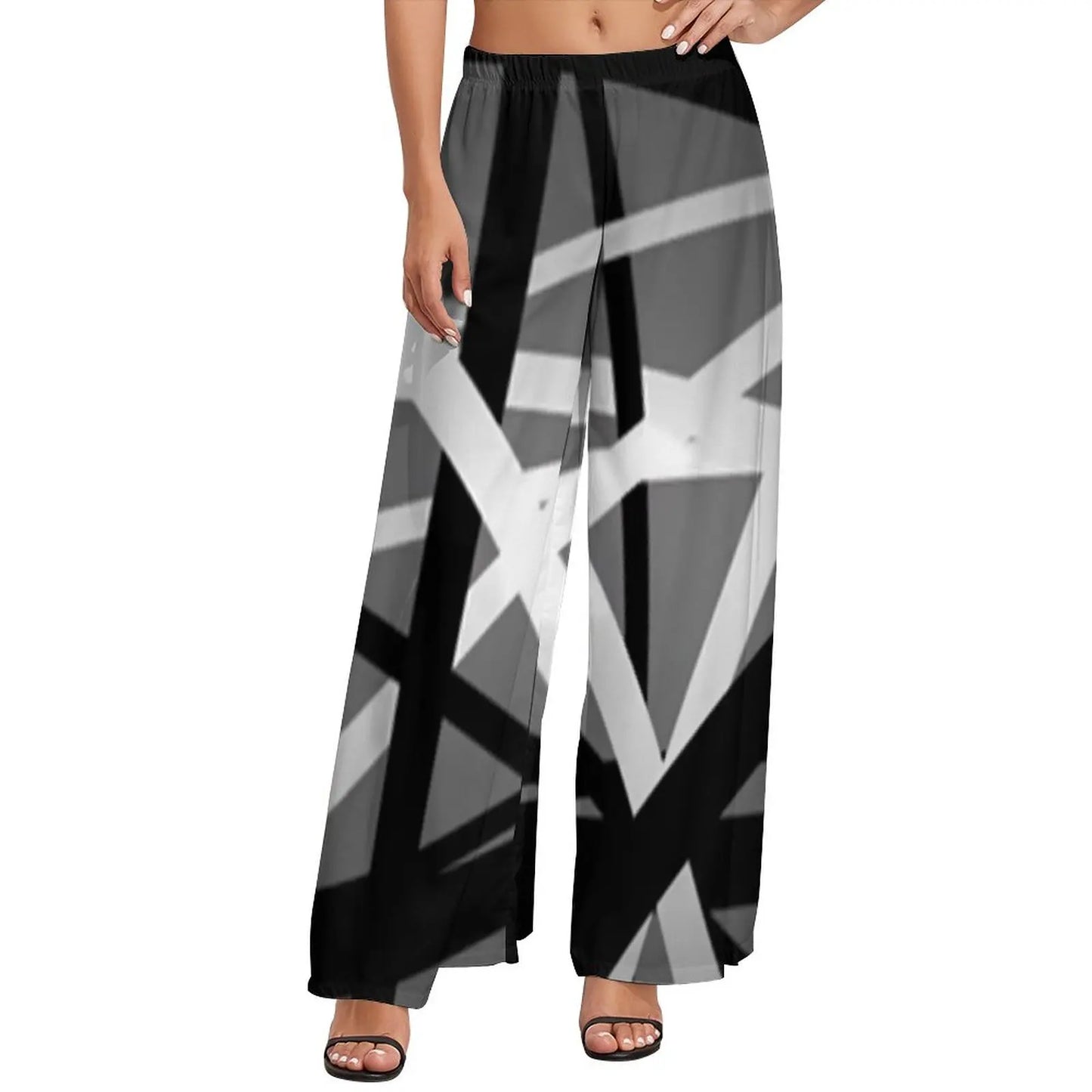 Vintage Van Halen Women's Wide Leg Casual Trousers – High Waist Street Fashion Gift - Premium pants from Lizard Vigilante - Just $45.88! Shop now at Lizard Vigilante