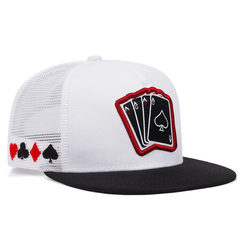 Lizard Vigilante Snapback Cap with Embroidered Ace of Spades Playing Card Design - Unisex Adjustable Sun Hat - Premium hat from Lizard Vigilante - Just $19.99! Shop now at Lizard Vigilante