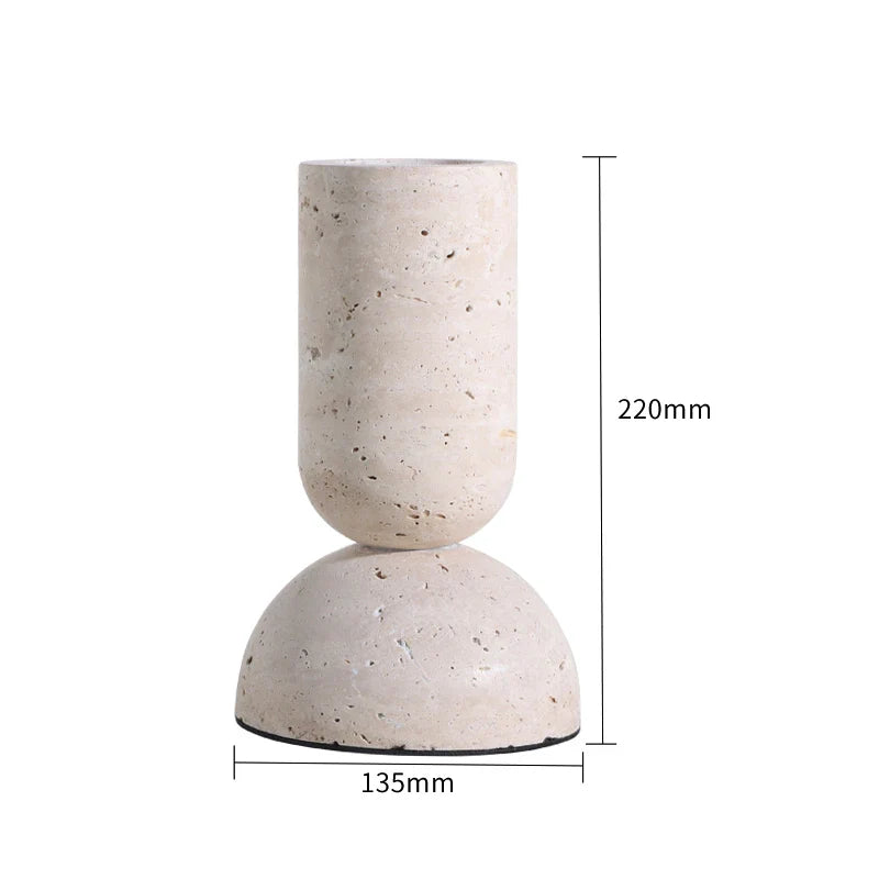 Travertine Sculptures and Figurines Archway Shape Statue for Shelf Coffee Table TV Cabinet Bookshelf Living Room Home Decoration