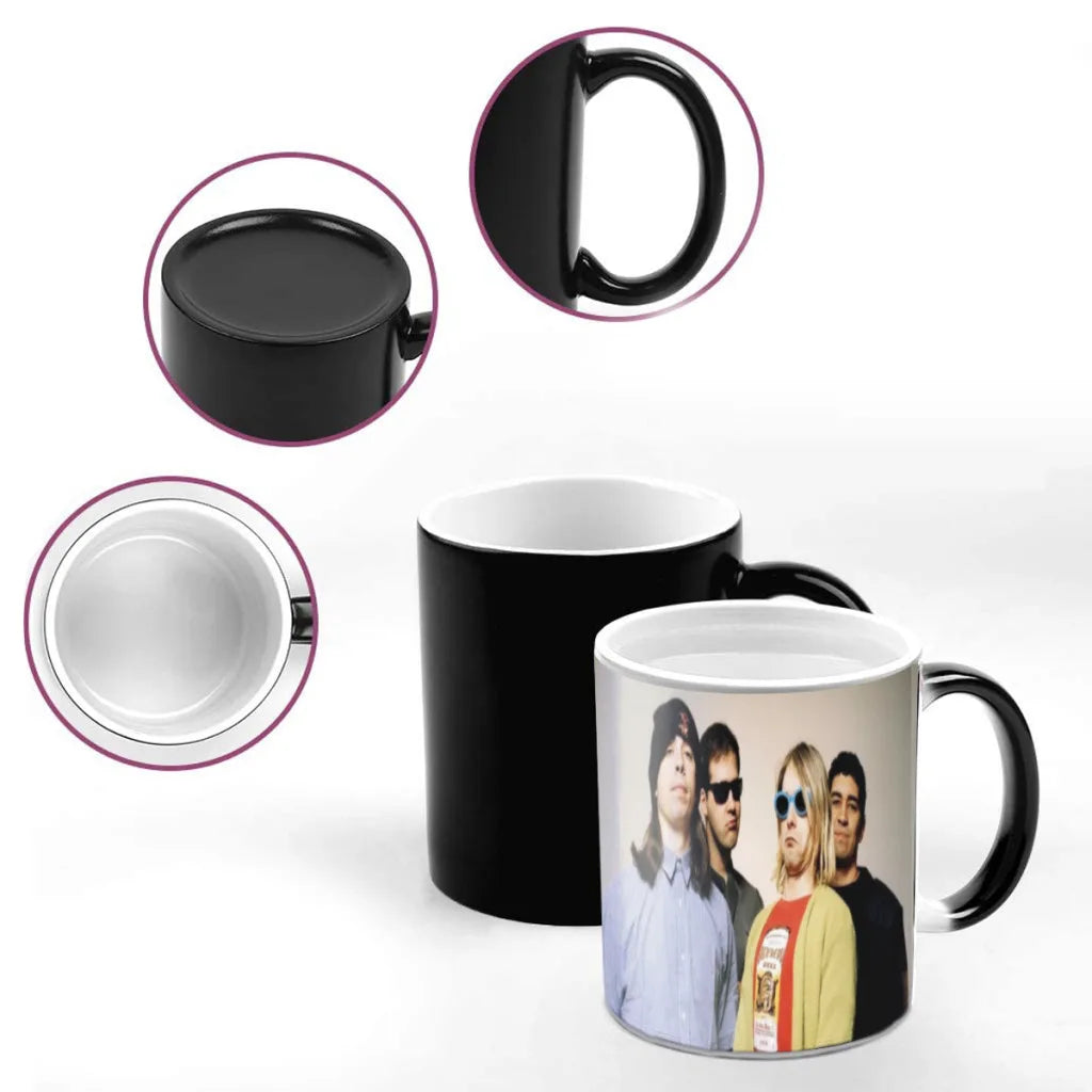 Nirvana Thermochromatic Magic Mug – Heat-Reactive Rock Band Coffee Cup for Bold Fans & Legendary Gifting - Premium mug from Lizard Vigilante - Just $19.88! Shop now at Lizard Vigilante