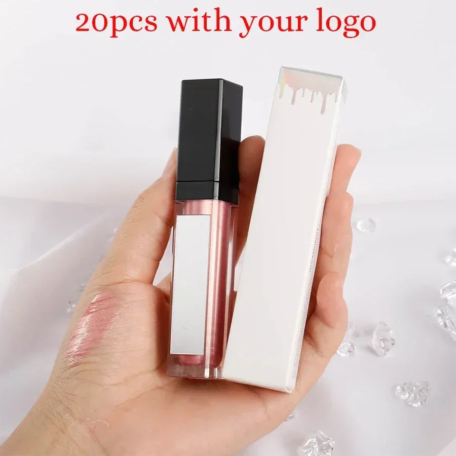 Lip Gloss with Led Light and Mirror Private Label Lipstick Liquid Shiny Colors P42 P43 P90 P143