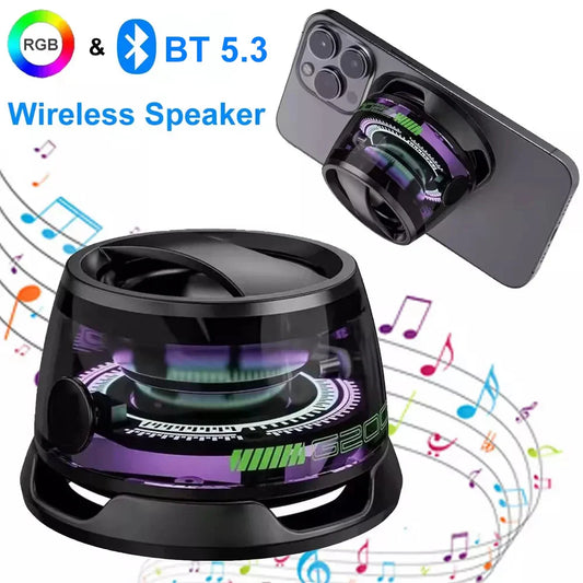 Multifunctional Bluetooth 5.3 Speaker Mini Speaker Portable Magnetic Speaker with RGB Color Light and Phone Holder for ios 2025