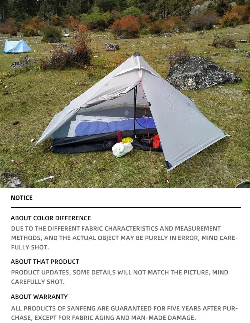 [HODR] 3F UL GEAR Lanshan 1 pro Tipi Tent Rodless Solo Ultralight 690g 20D Nylon Fabric Camping Season Tent Trekking Tents