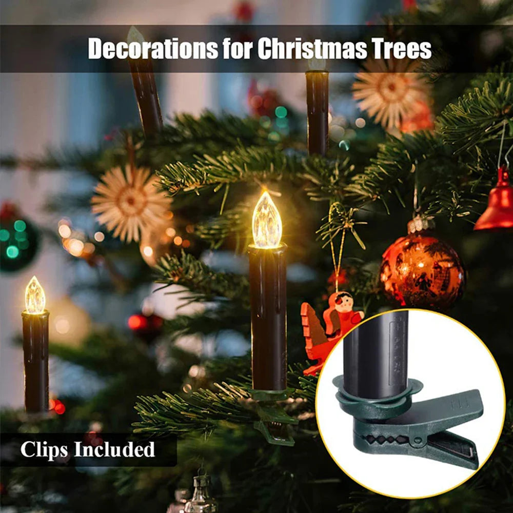 LED Floating Candle for Home Decoration, Flickering Flame, Timing Remote, Battery Operated, Halloween, Christmas,Black Candle