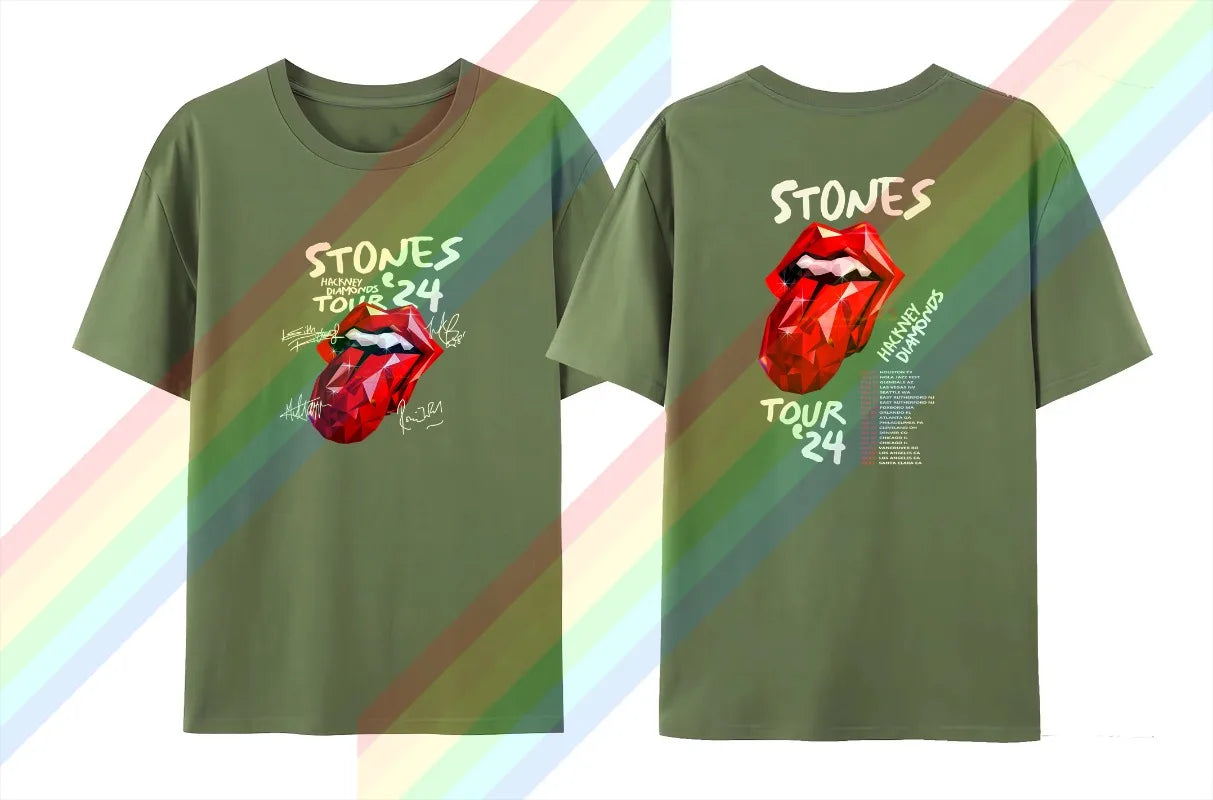 The Rolling Stones Hackney Diamonds Live Licks T-shirt Large Size Men & Women's Unisex Cotton Short Sleeve - Lizard Vigilante