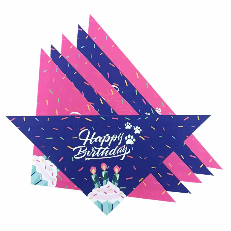 Dog Birthday Boy&Girl Bandana Pet Happy Birthday Party Supplies Triangle Bibs Scarf Accessories For Doggy Large Dog