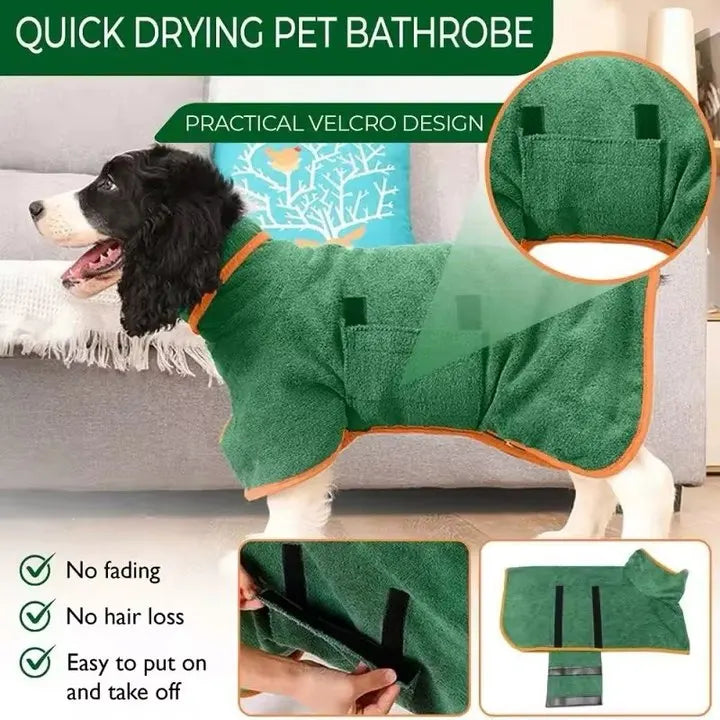 Pet Bathrobe – Fast Drying Microfiber Grooming Coat for Dogs | Absorbent, Soft, and Adjustable Towel for Small, Medium, and Large Dogs - Premium pet towel from Lizard Vigilante - Just $19.99! Shop now at Lizard Vigilante