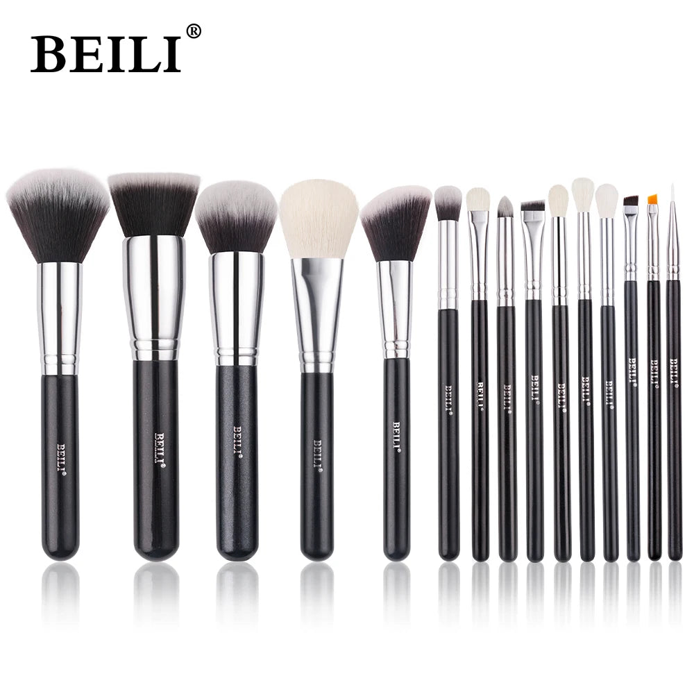 BEILI Professional Black Makeup Brushes Set - Natural Goat Hair, Synthetic Hair, 30-Piece Kit - Premium makeup brush set from Lizard Vigilante - Just $35.99! Shop now at Lizard Vigilante