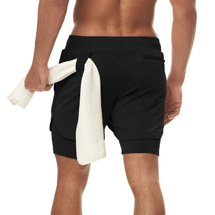 Camo Running Shorts - Men's 2-in-1 Quick Dry Gym Sports Shorts - Premium shorts from Lizard Vigilante - Just $23.88! Shop now at Lizard Vigilante