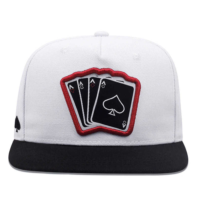 Lizard Vigilante Snapback Cap with Embroidered Ace of Spades Playing Card Design - Unisex Adjustable Sun Hat - Premium hat from Lizard Vigilante - Just $19.99! Shop now at Lizard Vigilante