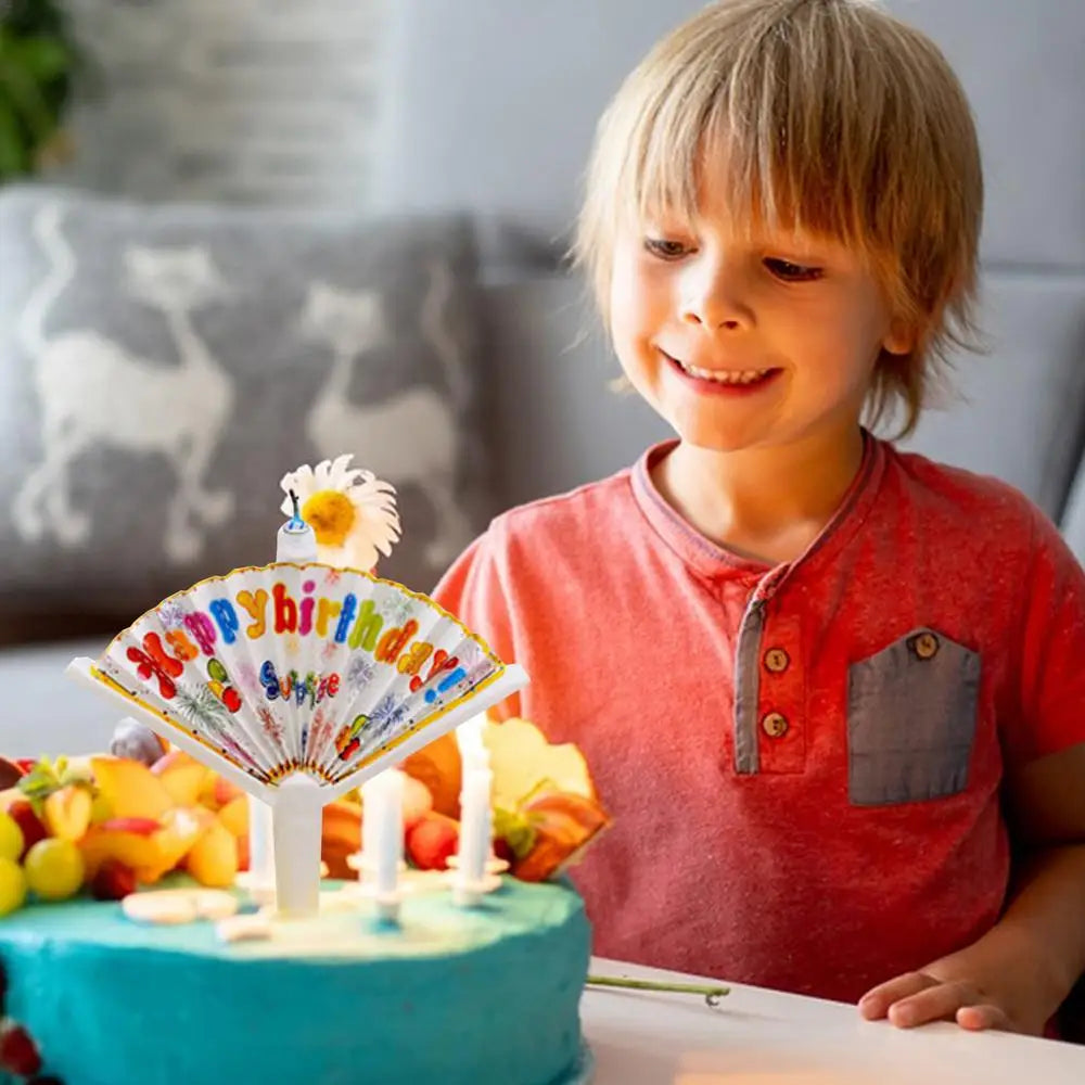 Happy Birthday Candle Fan-Shaped Birthday Candle Supplies Birthday Cake Candle Decor Funny Candles for Decorating Birthday Theme