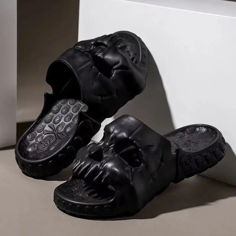 Terrifying Men's Skull Flip Flops Skull Sandals - Premium flipflops from Lizard Vigilante - Just $39.99! Shop now at Lizard Vigilante