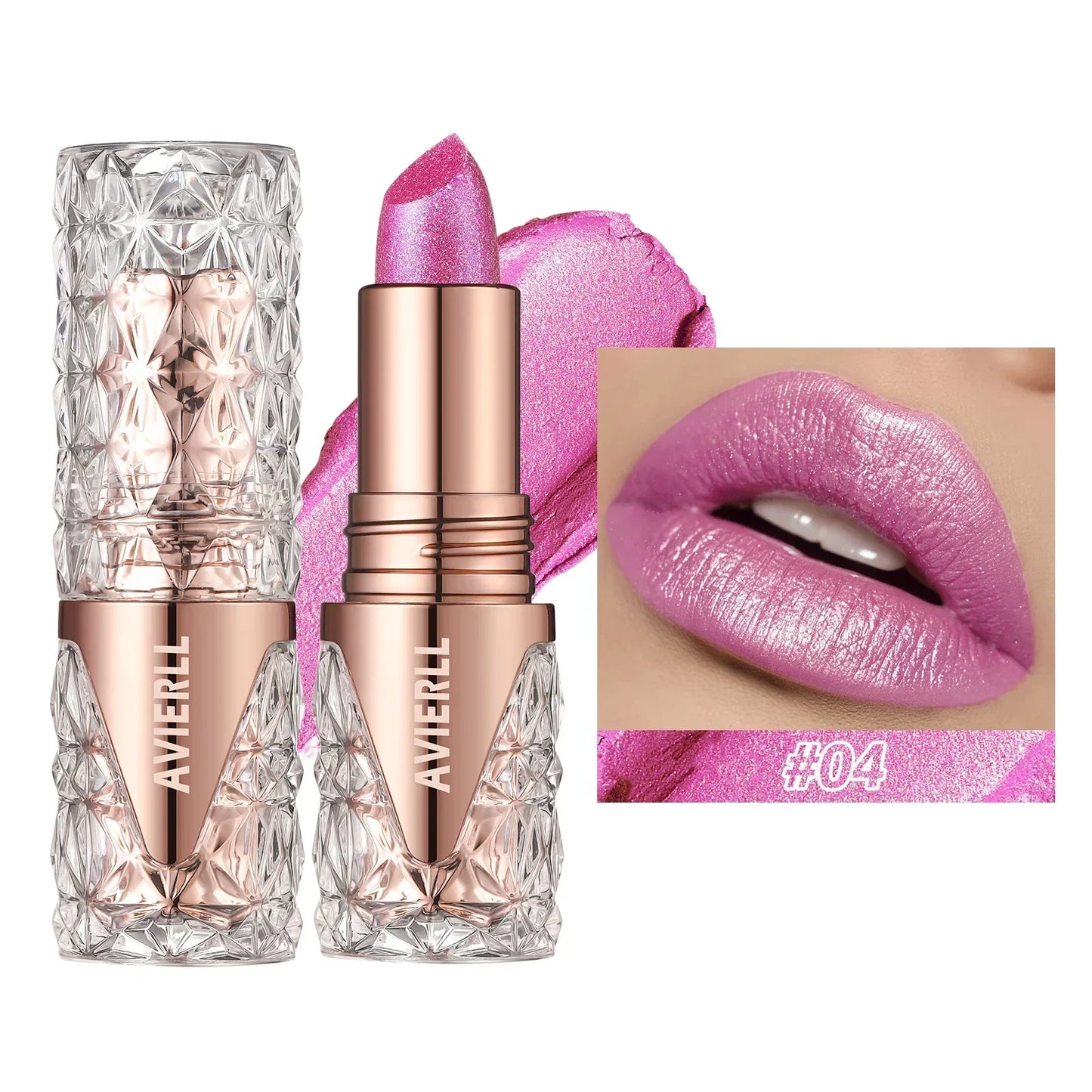 Fine Glitter lipstick, Quicksand Gold Lipstick, Moisturizing Silky Mermaid Girl Pink, Long-Lasting Waterproof Grapefruit Orange