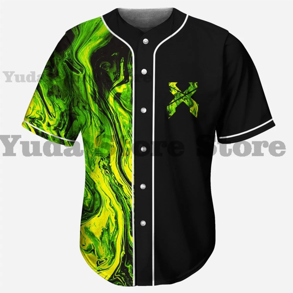 Acid Green Toxic Slime Excision Rave Baseball Jersey – The Ultimate EDM Festival Outfit for Spring & Summer Vibes - Premium  from Lizard Vigilante - Just $38.88! Shop now at Lizard Vigilante