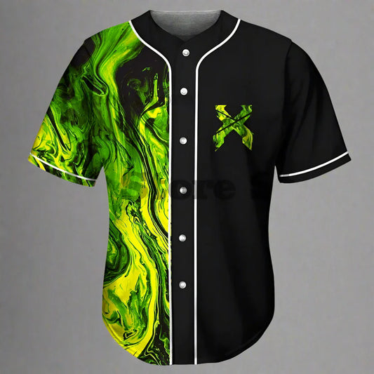 Acid Green Toxic Slime Excision Rave Baseball Jersey – The Ultimate EDM Festival Outfit for Spring & Summer Vibes - Premium  from Lizard Vigilante - Just $38.88! Shop now at Lizard Vigilante