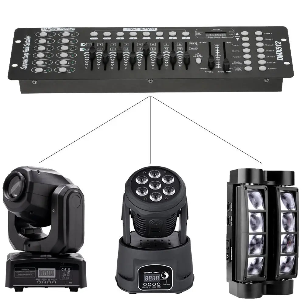 Fieryzeal 192 DMX Controller DJ Equipment DMX 512 Console Stage Lighting DJ Control For LED Par Moving Head Light Spotlights - Premium  from Lizard Vigilante - Just $44.99! Shop now at Lizard Vigilante