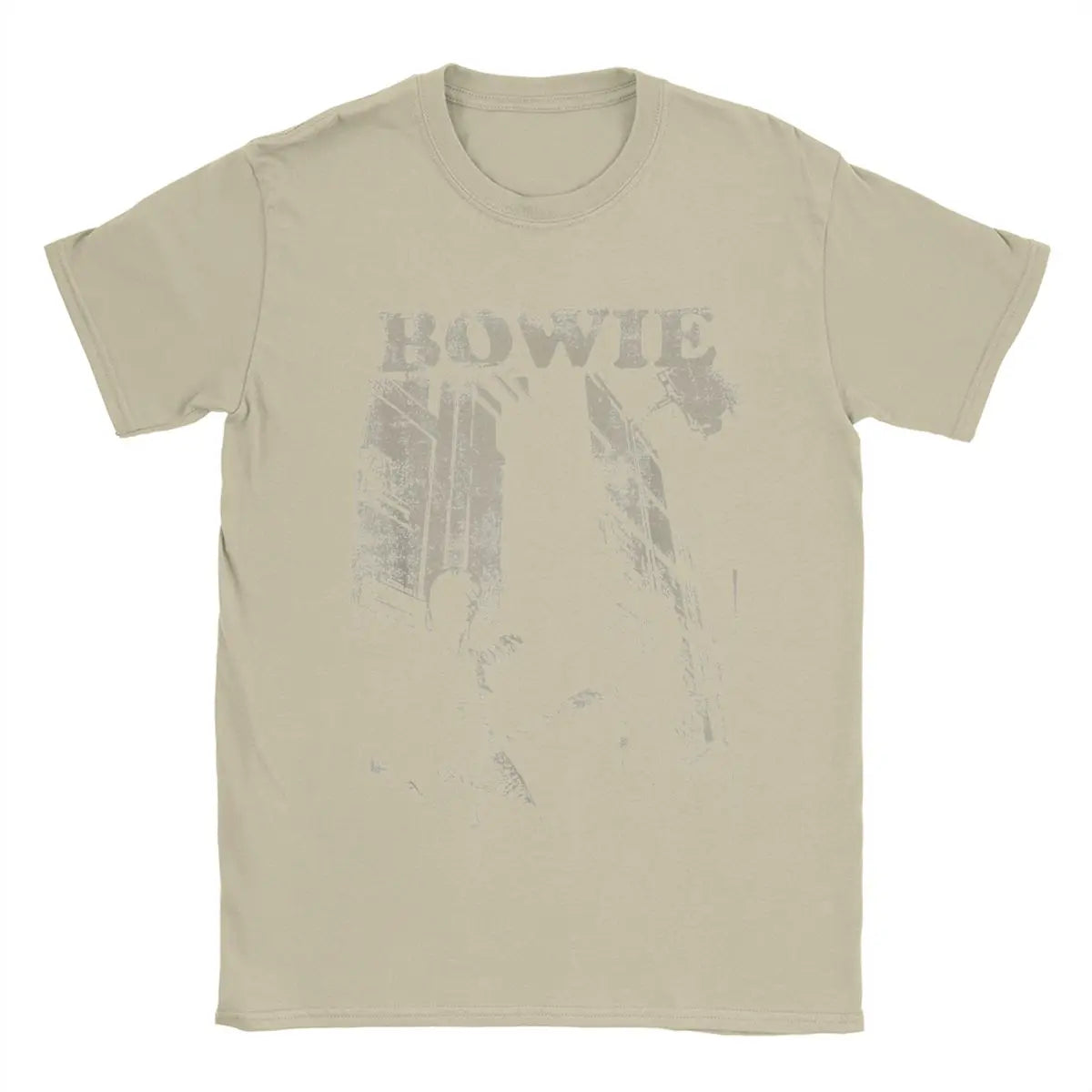 Stacked David Bowie Vintage Cotton T-Shirt – Bold Graphic Print, Casual Short Sleeve Tee, Round Neck for Men - Premium T-Shirt from Lizard Vigilante - Just $23.88! Shop now at Lizard Vigilante