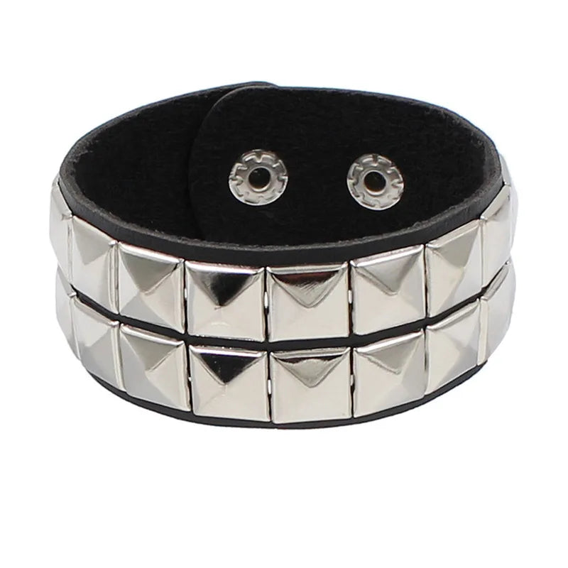 Punk Skull Goth Cuff Bracelet – New Bold, Edgy Style for Men and Women! - Premium bracelets from Lizard Vigilante - Just $18.88! Shop now at Lizard Vigilante