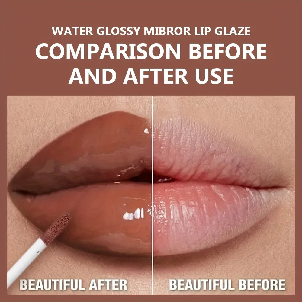 Silky Lip Gloss-Waterproof, Long-Lasting Moisturizing Liquid Lipstick with Mirror Finish, Non-Sticky, Full Shine, Fade-Resistant