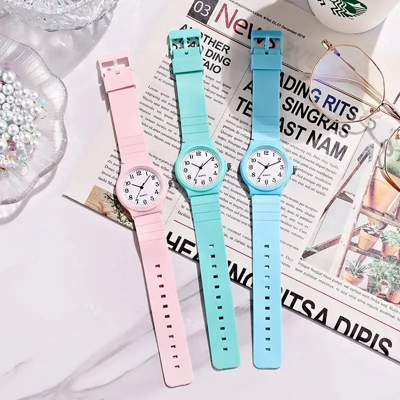 Exam Watch Silicone Strap Simple Women Watch Student Ladies Quartz Wristwatch Waterproof Round Small Dial for Women Reloj Mujer